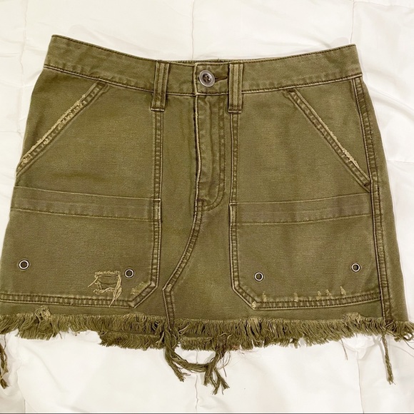 free people | canvas relaxed mini cargo skirt - Picture 4 of 12